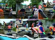 Warga Gg Zakat Karang Mulyo Dan DLHK Gotong Royong Bersihkan Parit