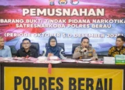 Polres Berau Musnahkan 3,2 Kg Sabu Hasil Ungkap 18 Kasus Narkotika