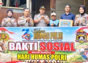 Hari Jadi Humas Polri Ke-75, Humas Polres Berau Salurkan Sembako Kepada Warga
